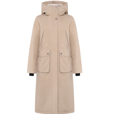 Beige Didriksons Melody dameparka vinterjakke set forfra