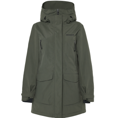 Didriksons Felia outdoor parka til damer i farven Deep Green – vandtæt vinterjakke