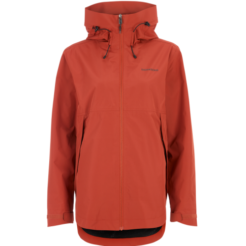 Rustfarvet Didriksons Tilde outdoor damejakke set forfra