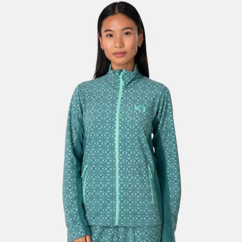 Kari Traa dame fleece med gennemgående lynlås i farve Peaco, turkis