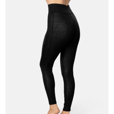 Bagfra af sorte Kari Traa Vilma midlayer pants i mønsterstrikket merinould