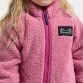 Barn i Didriksons Gibbs teddyfleecejakke i farven heather pink