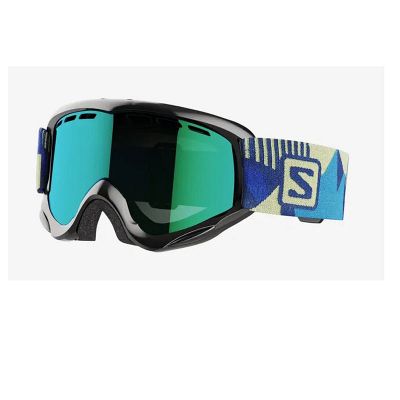 Børne skibrille sort med grøn solar 