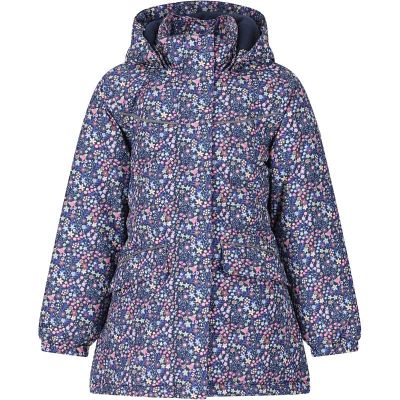 Printet ZigZag Angelina børne parka i farven begonia pink