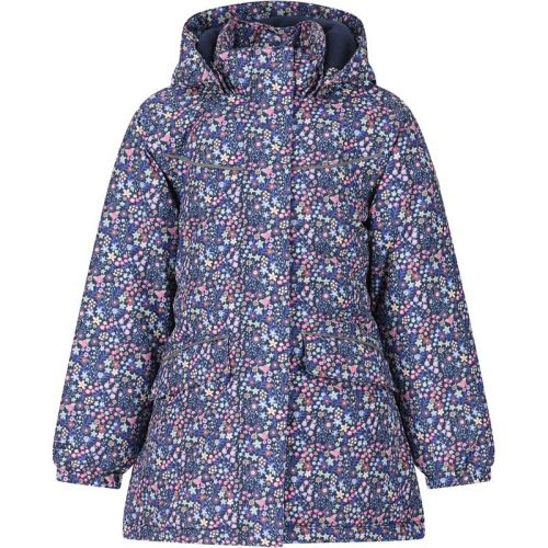 Printet ZigZag Angelina børne parka i farven begonia pink