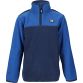 Blå ZigZag Quill fleece midlayer med lynlås i halsen til børn