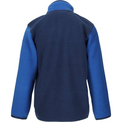Blå ZigZag Quill børnefleece med halv lynlås set bagfra