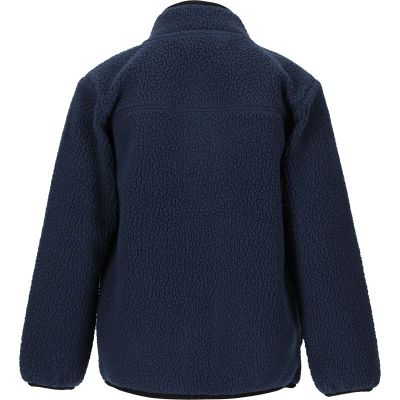 Navy blå ZigZag Root teddyfleecejakke set bagfra