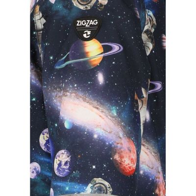 Detaljebillede af det flotte astronaut print på en blå ZigZag flyverdragt