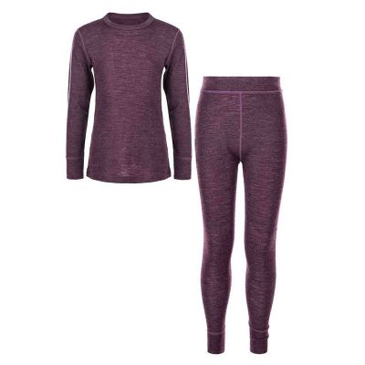 Wendell børne skiundertøj merino uld - Potent purple