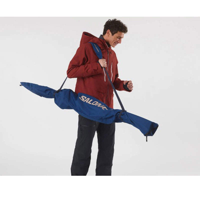 Lang bred Maryanne Jones Salomon original taske til 1 par ski - Navy peony