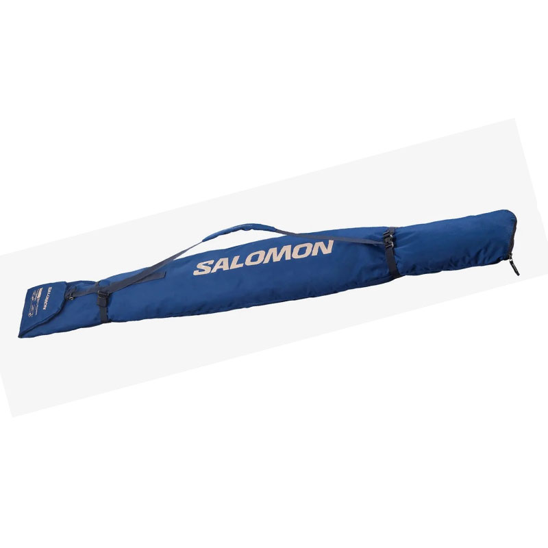 Lang bred Maryanne Jones Salomon original taske til 1 par ski - Navy peony